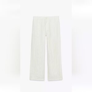 100% LINEN PANTS WITH TRIM ZW COLLECTION